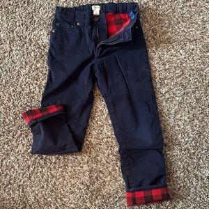Crewcuts Navy Chinos with Red Plaid flannel Lining-size Youth 8